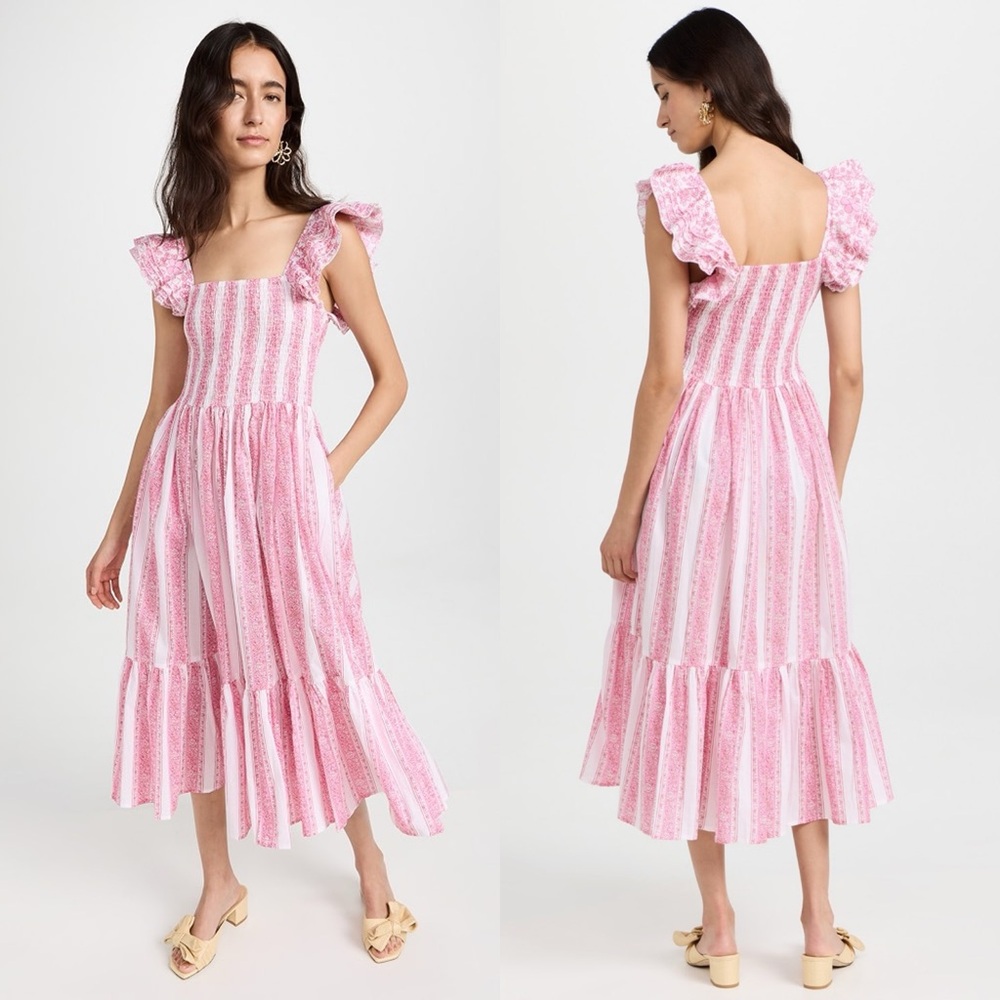 Mille | Olympia Dress in Pink Jaipur Stripe Large